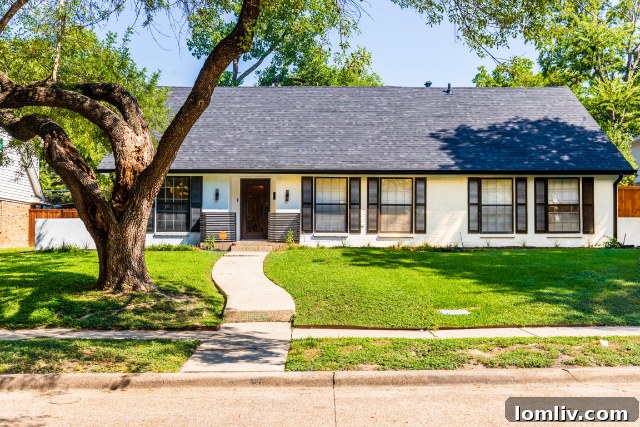 Renovated modern transitional home with a putting green and pool in Lake Highlands