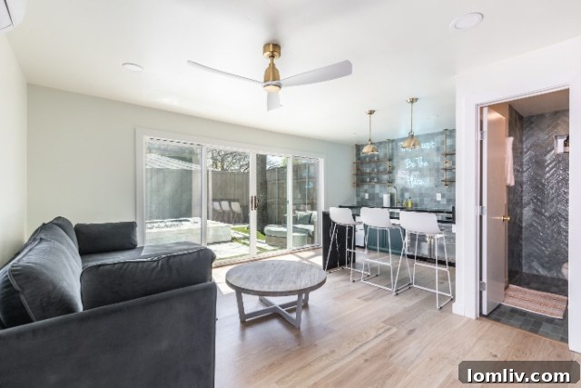 Before renovation of the pool house exterior