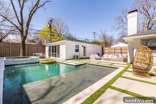 Before renovation of the backyard and pool area