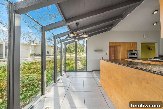 Architectural detail of the Mid-Century Modern house interior