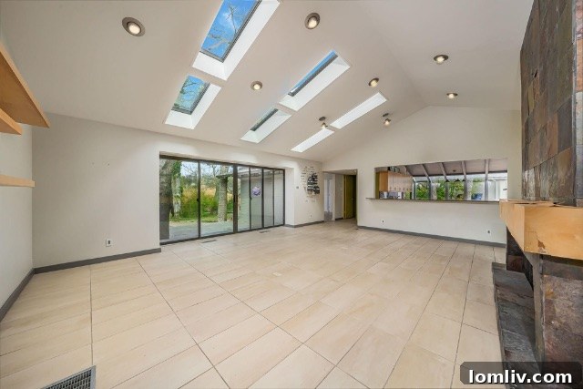 Living area of the Dallas Mid-Century Modern home, showcasing architectural lines