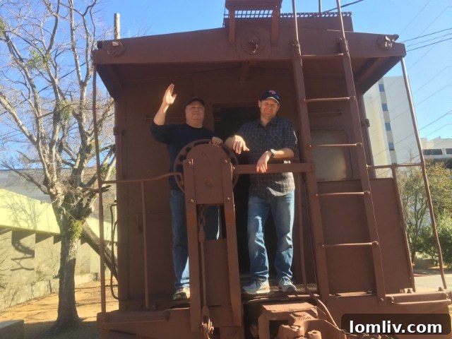 Buddy Cramer and Ben Ralston with the Caboose