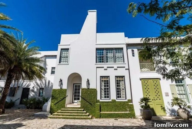Architectural detail of a building in Alys Beach, Florida.