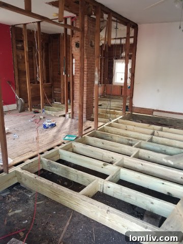 Newly repaired and reinforced foundation of 5307 Worth Street.