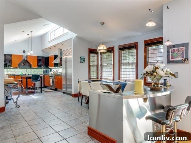 Architectural detail of the tri-level modern home in Dallas