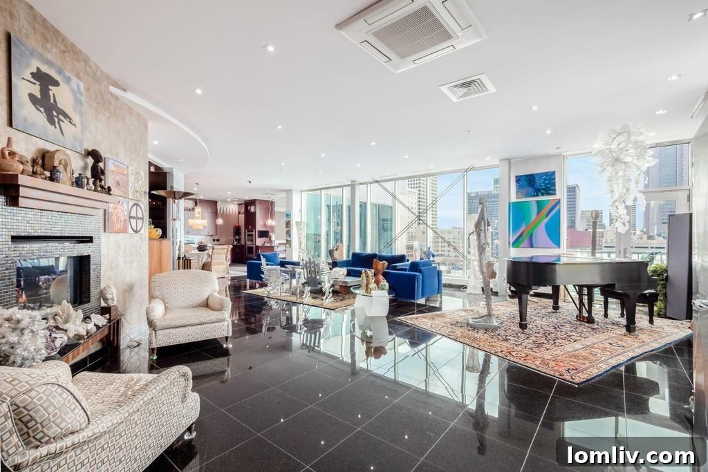 Stunning city skyline view from a high-rise luxury condo