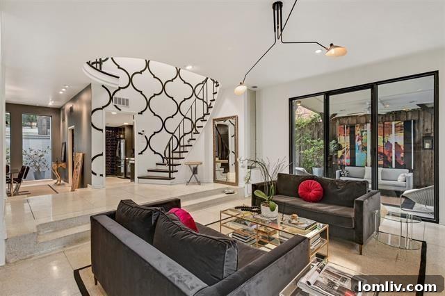 Two Coveted Oak Lawn Residences For Sale 4 Elegant living room with soaring ceilings and ample natural light in the Oak Lawn home