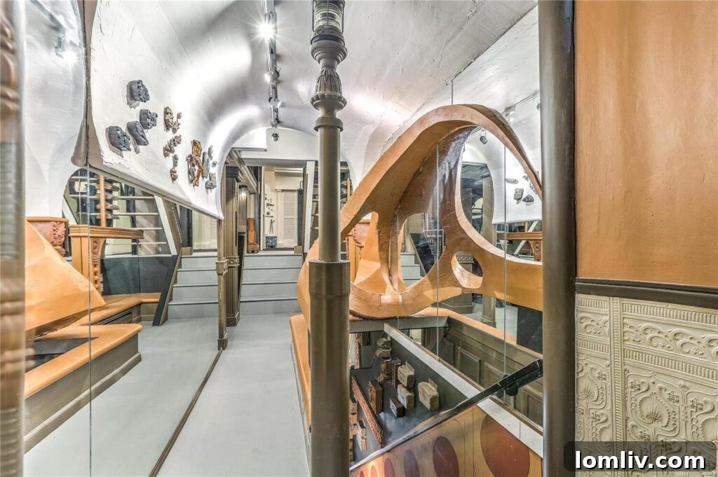 A view of an indoor water feature or artistic pool area, contributing to the 'wonders of the deep' theme