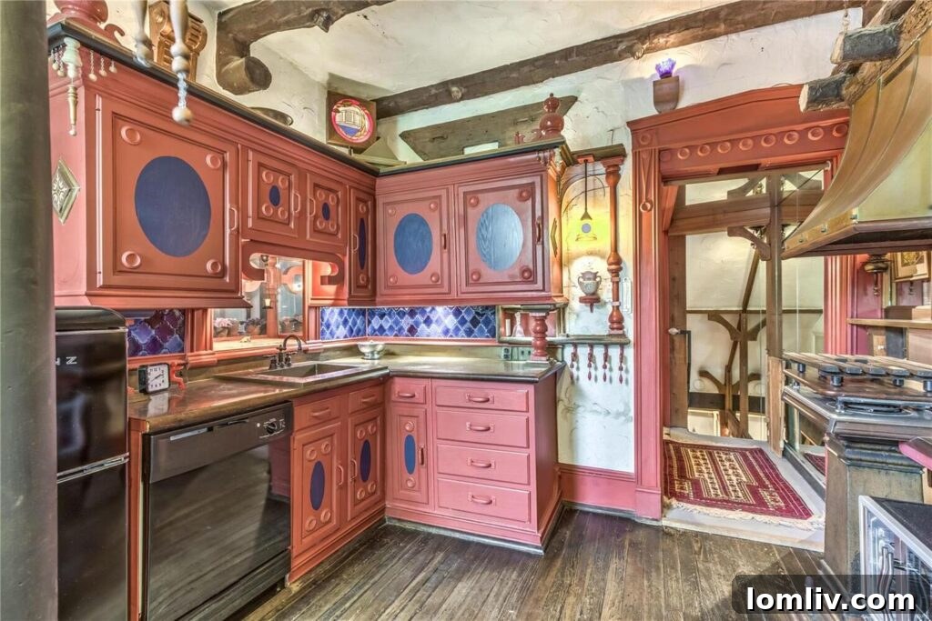 A unique interior bridge connecting different sections of the house, offering a whimsical transition