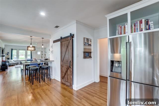 Discover Dallas Open Houses: Lower Greenville to Lake Highlands 5 Modern kitchen with barn door pantry and high-end finishes.