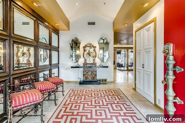 Spacious living area of a Midcentury Modern home with preserved design