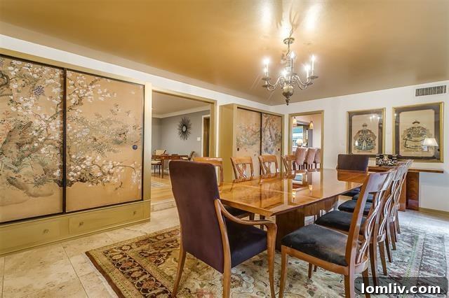 Stylish built-in storage and decor in a Fort Worth Midcentury home