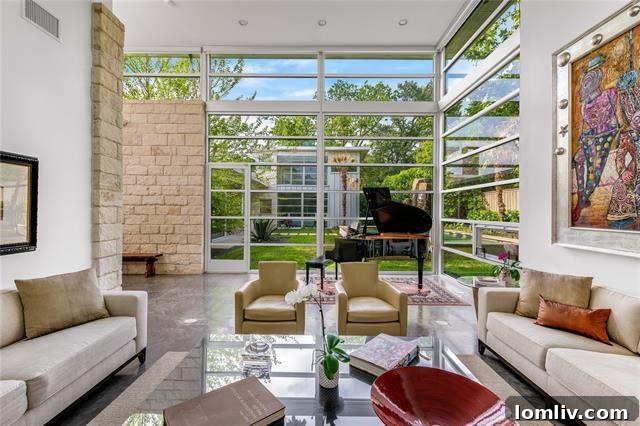 Spacious Living Area with Contemporary Design and Abundant Natural Light