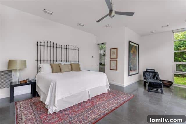 Modern Bedroom with Minimalist Decor and Access to Natural Light