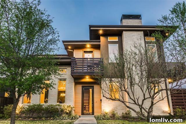 Stunning modern home exterior on Euclid Avenue, Dallas.