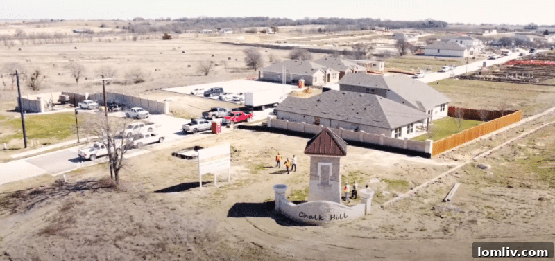 Aerial view of Chalk Hill, one of the many burgeoning residential developments in Celina, Texas
