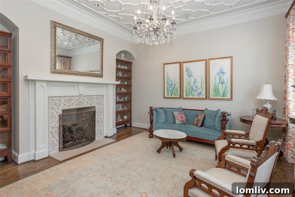 Elegant formal living room in a Federal style home, Monticello Fort Worth
