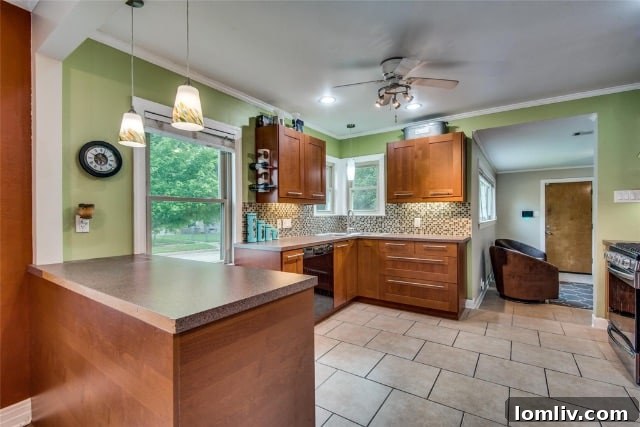 Bright interior with updated features