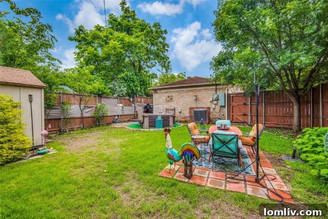 Expansive backyard with deck and hot tub
