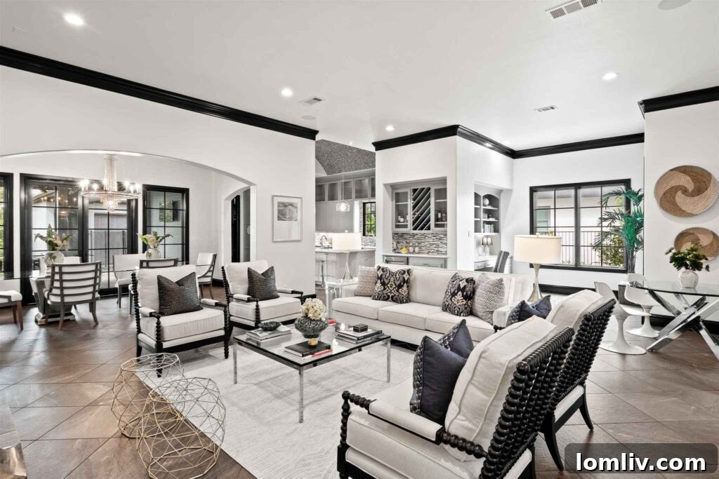 Open Concept Floor Plan with Monochromatic Design