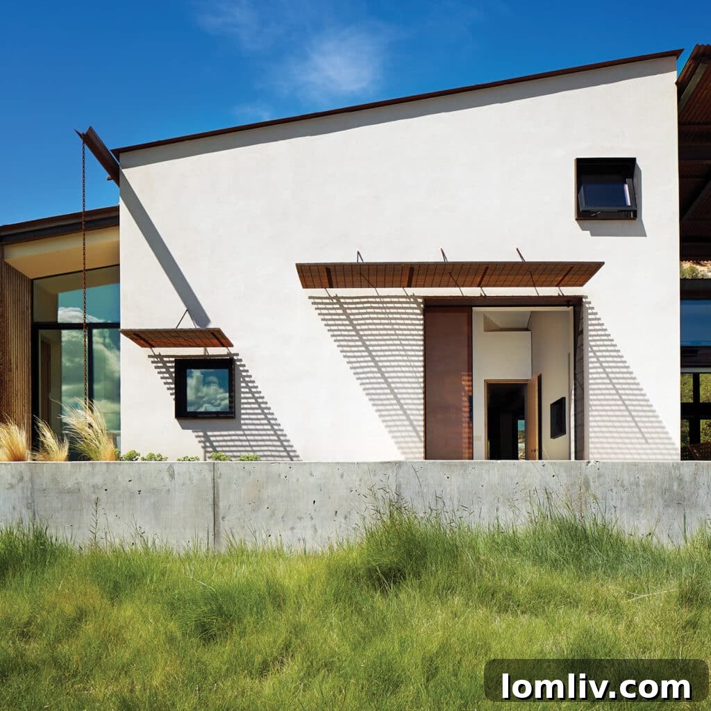 Architectural rendering or photograph showing a conceptual or existing design, embodying the principles of regional modernism.