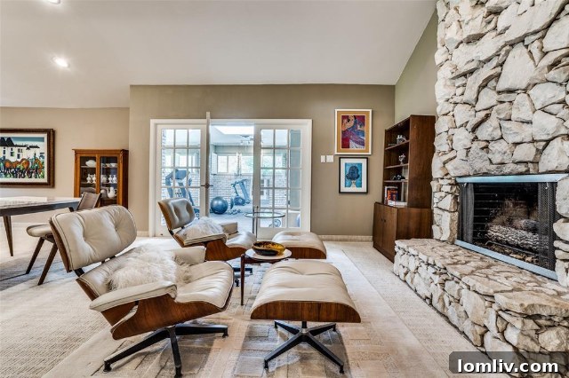 The impressive outdoor living space and pool area of the luxury Dallas home