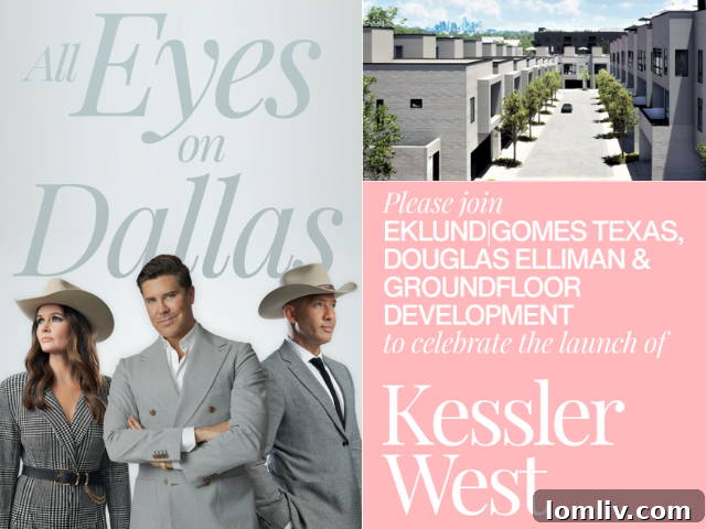 Luxury real estate event interior with guests and design elements