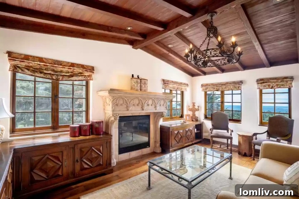 Architectural details of the historic Carmel Highlands estate.