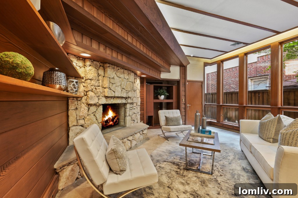 Cozy Family Room with Mid-Century Modern Touches