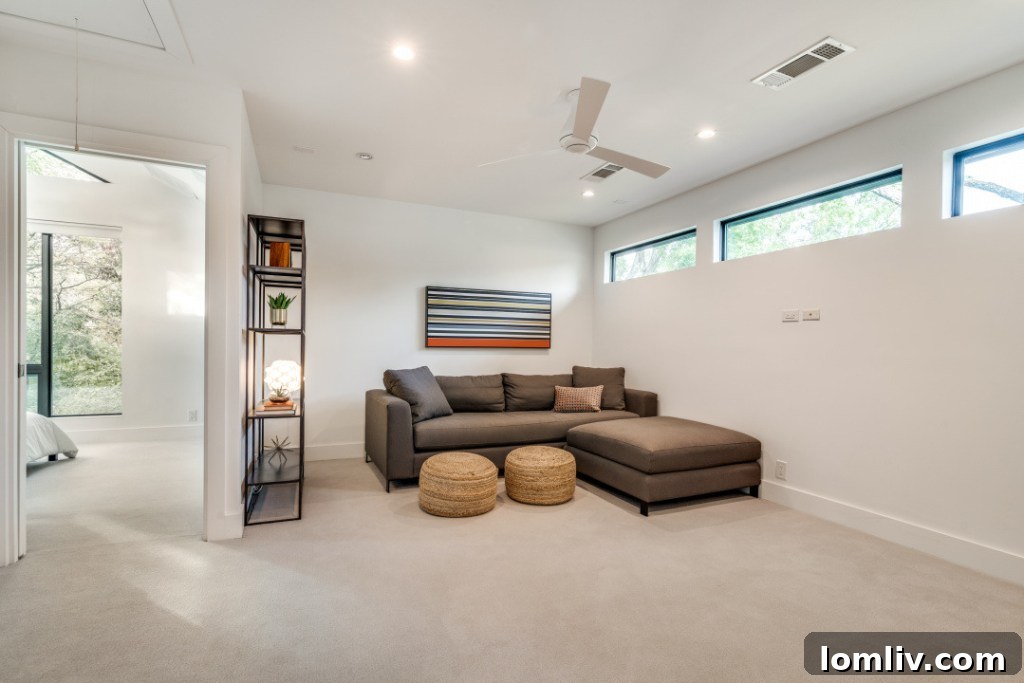 Additional interior space with large windows