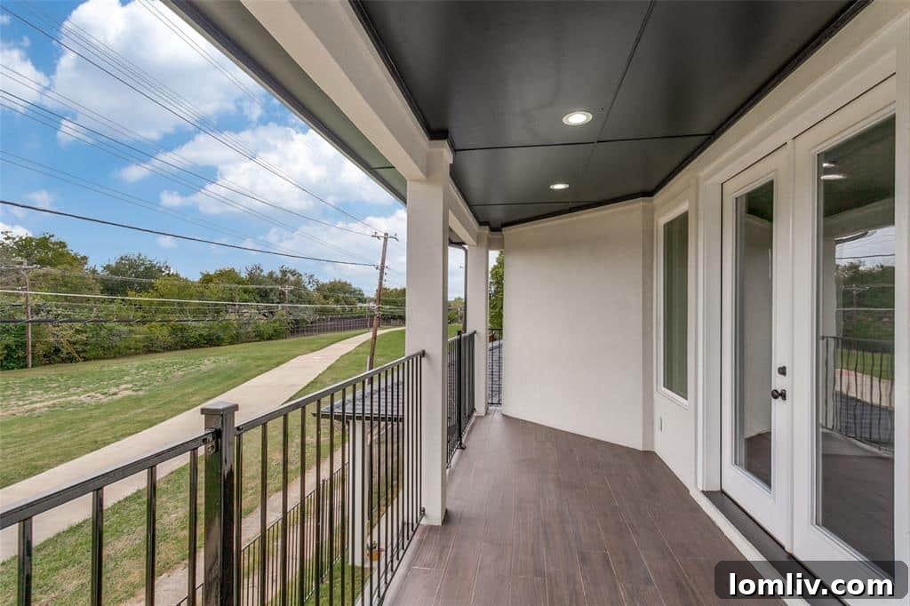 View of the Northaven Trail and lush greenbelt directly accessible from the Preston Hollow luxury home