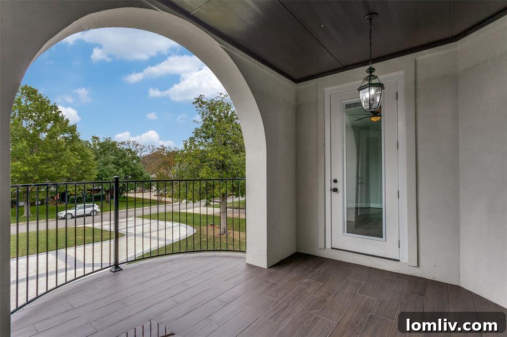 Front exterior of 11041 Lawnhaven Road, highlighting its contemporary stucco architecture and manicured landscaping