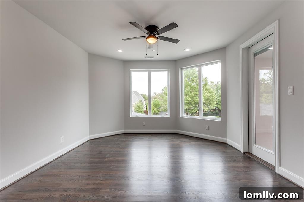 Elegant interior view of the modern Preston Hollow home, showcasing a blend of contemporary design and comfort