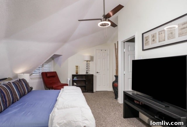 Primary Bedroom with Unique Angles in Geodesic Dome Home