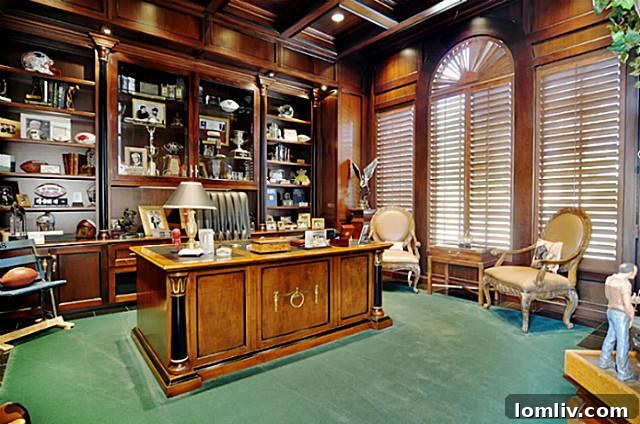 Interior of Pat Summerall's Library Before the Fire
