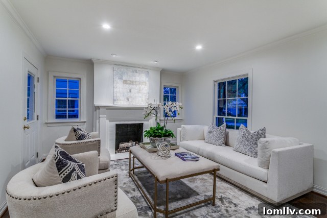 Another interior perspective showcasing the elegant decor of the Highland Park home.