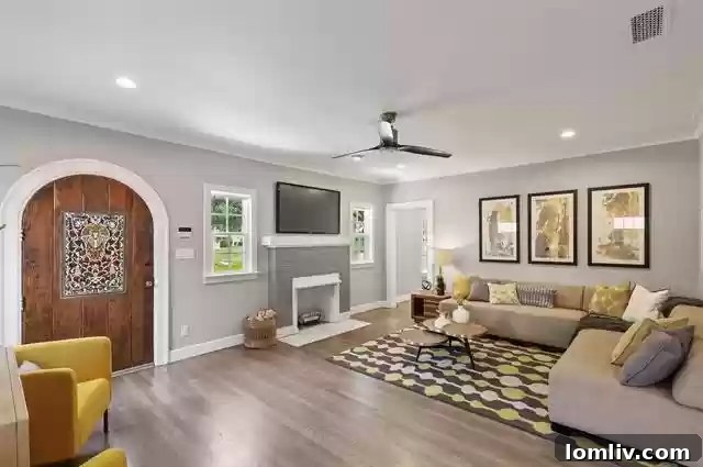 Front facade of the vintage Tudor home in Caruth Place, Dallas, showcasing its architectural character