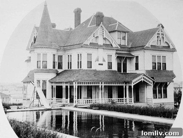 Historic image of Bosque Bonita, Walter Caruth's grand family mansion at Greenville and Belmont, once surrounded by farmland