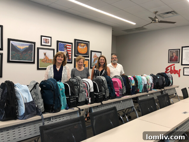Ebby Halliday Agents Equip Every Elementary Student for Success 5 Ebby Allen, Fairview, and Lucas agents proudly display the 30+ backpacks their office provided