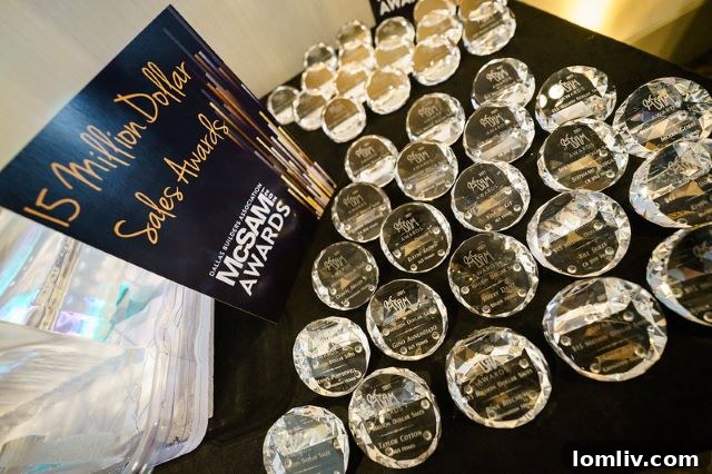 The Dallas Builders Association logo shown with text indicating 64 awards presented at the McSAM Awards