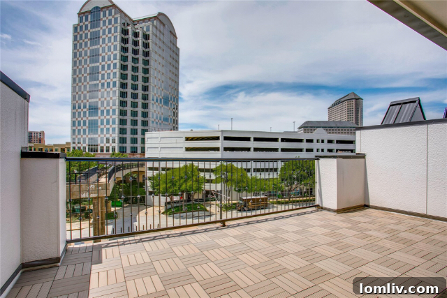 Spacious living area with high ceilings