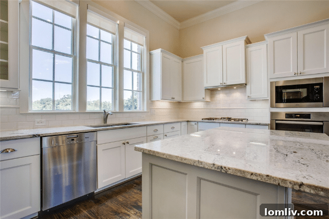 Gourmet kitchen with granite countertops