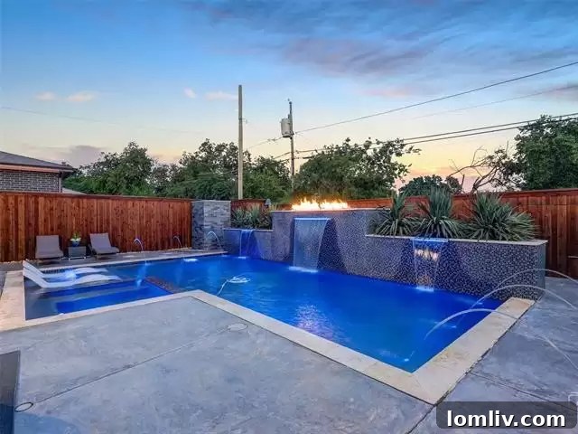Inviting Saltwater Swimming Pool in the Backyard of 4614 Newmore Avenue, Dallas