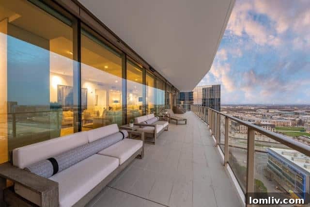 Architectural exterior of Windrose Tower, a luxury glass high-rise at Legacy West, Plano