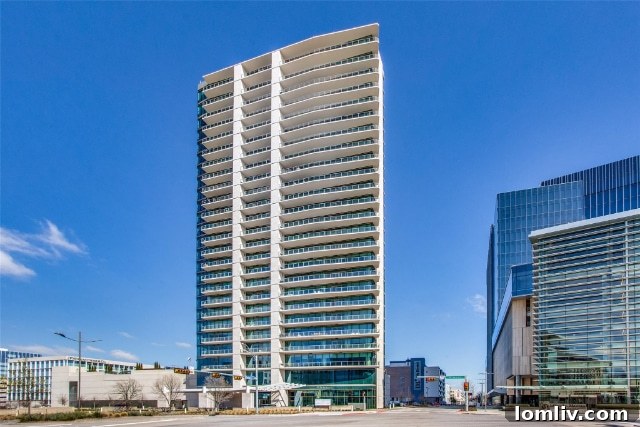 Retail and dining options at Legacy West, surrounding Windrose Tower