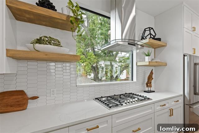 Elegant dining area featuring a custom built-in hutch with chevron-shaped shelves and triangular cubbies