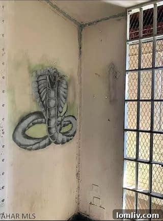 Another view of the historical prison cells integrated into the home's structure