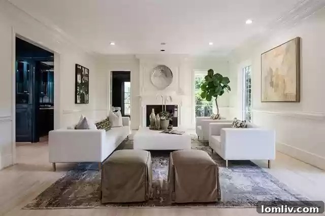 Elegant Interior with Indigo Lacquer Wet Bar