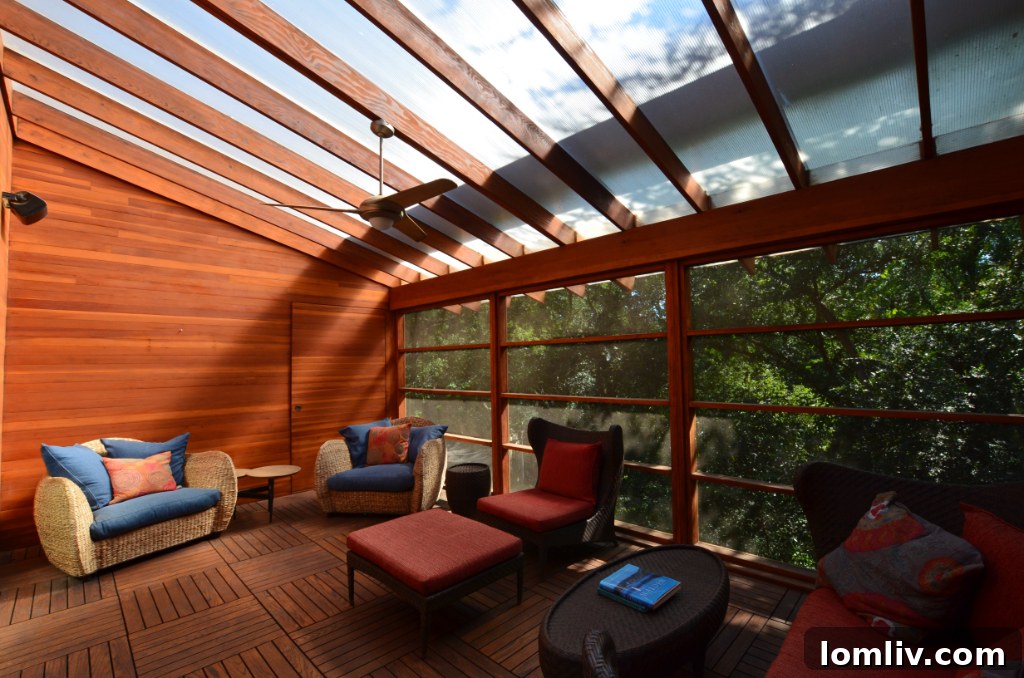 Sloping site design allowing for a lower-level garage at Lyre Lane Residence