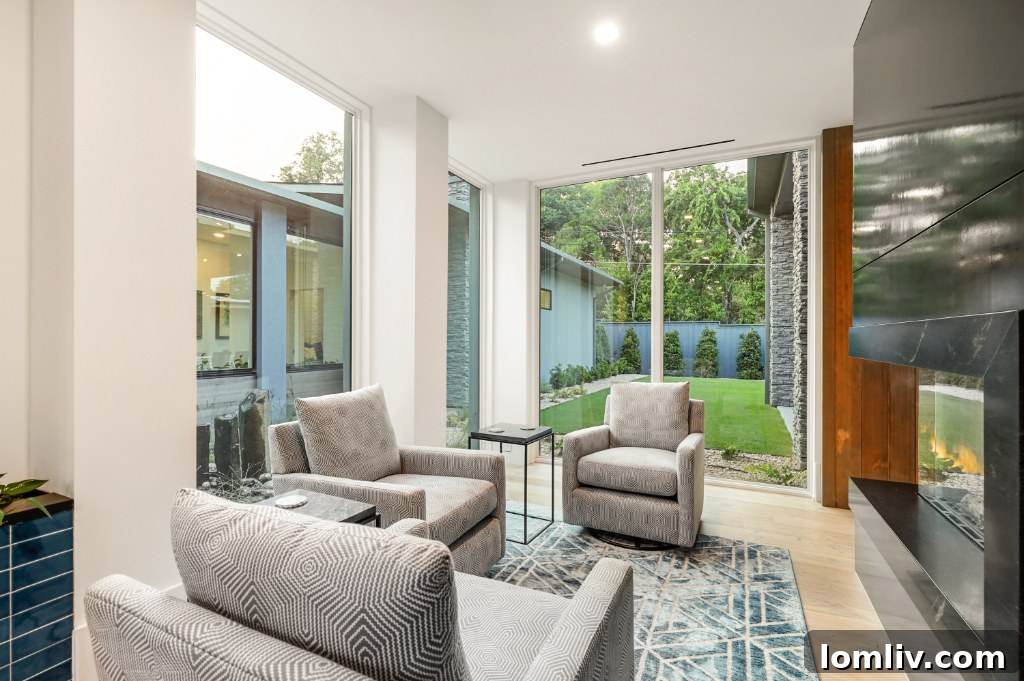 Interior view showcasing natural light and visual continuity at Stonegate Residence